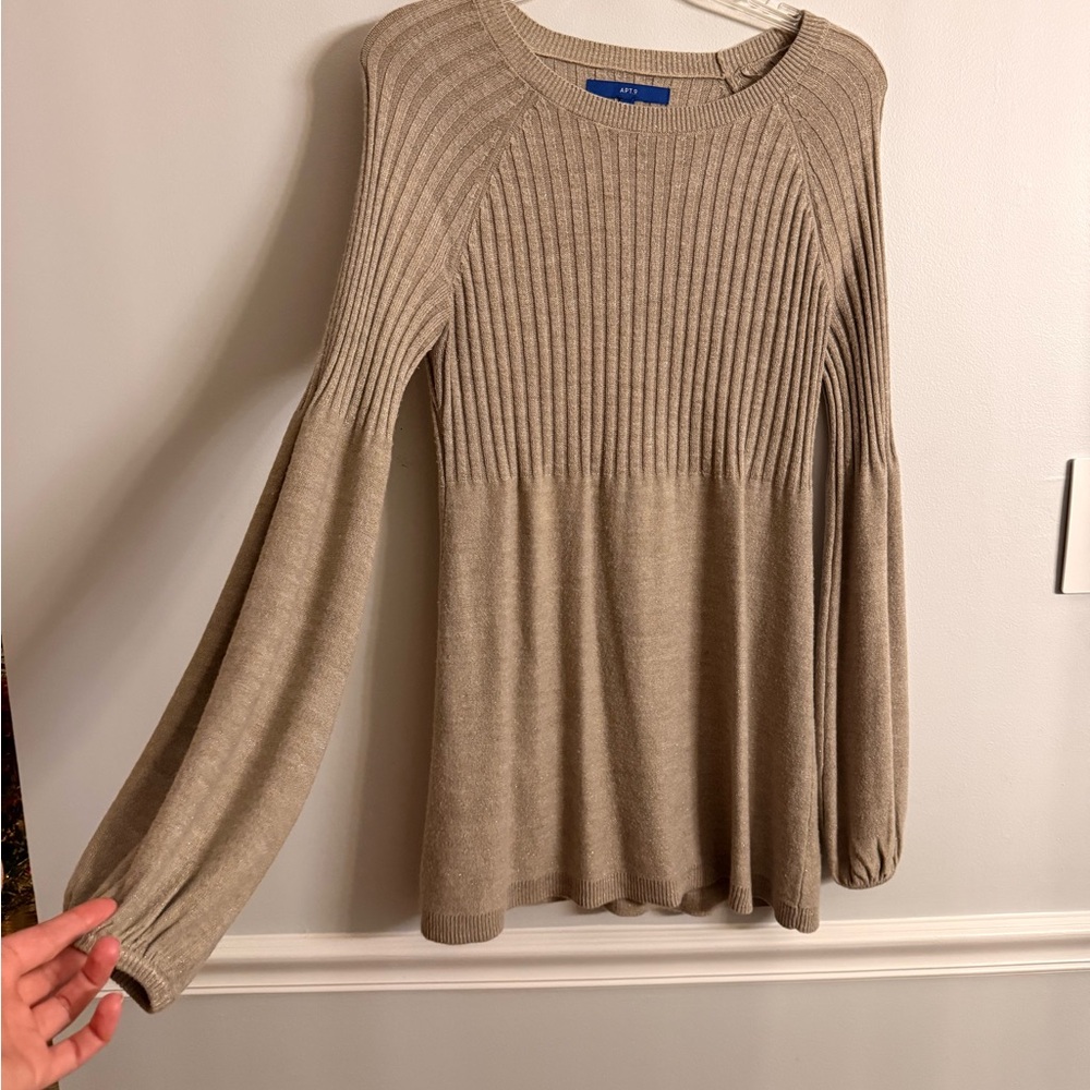 Apt. 9 Women's Ribbed Tan Sweater
